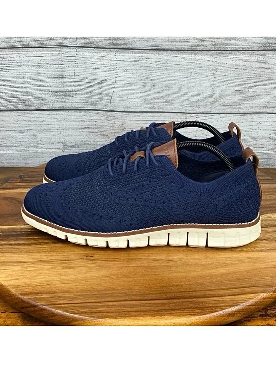 Cole Haan ZeroGrand Stitchlite Wingtip Oxford Marine Blue Ivory C24947 Men’s 9.5