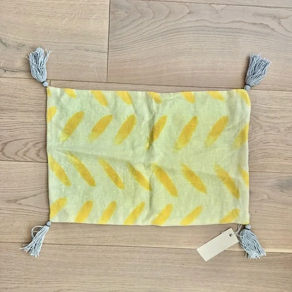 buttercup yellow dyed linen throw pillow cover