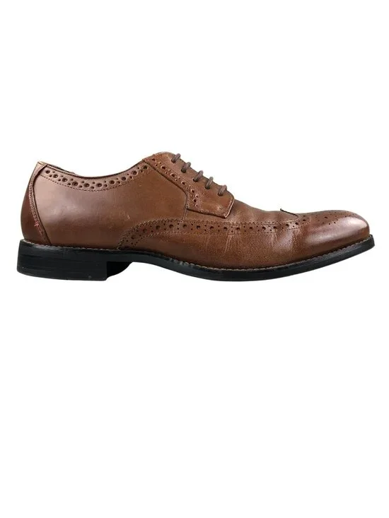 Stacy Adams Men's Size 8M Garrison Brown Leather Wingtip Brogue Oxford Shoes