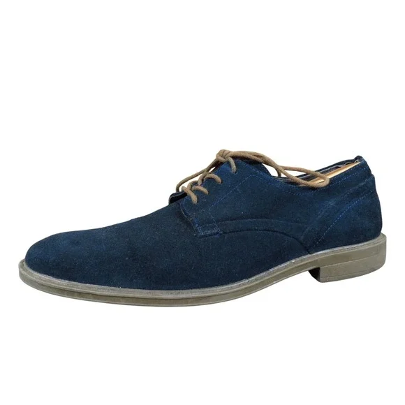 Calvin‎ Klein Gio Men Oxford Shoe Size 9 Business Casual Navy Blue Suede Dress