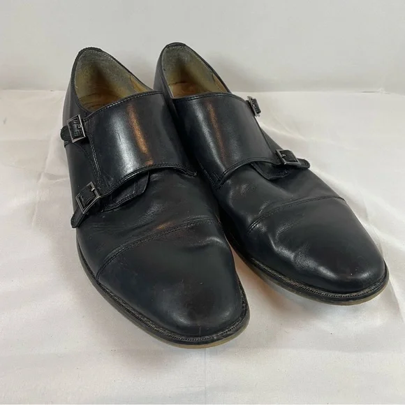 Florsheim Mens Black Leather Double Monk Strap Dress Shoes 11750-001 Size 13‎ D