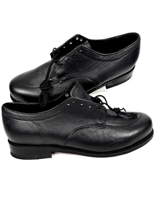 New P.W. Minor Black Leather Made In U.S.A Oxford Style Shoes Men's Size 13