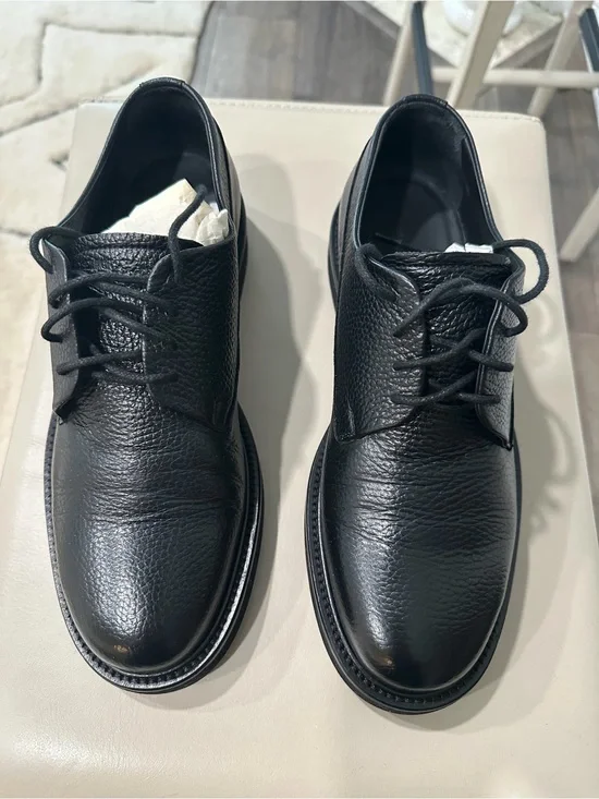 Emporio Armani Men’s Laced  Black Leather Derby Shoes Size 8