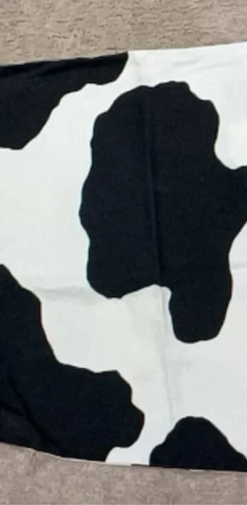 Black & White Cow Print Cotton Pillow Cover 20 in