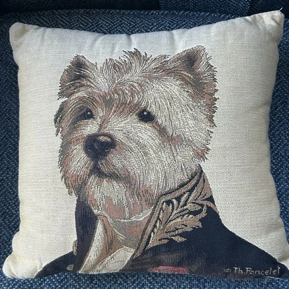 Westie Accent Pillow Small 12x12 Dog Novelty Deco Thierry Poncelet  Ambassador