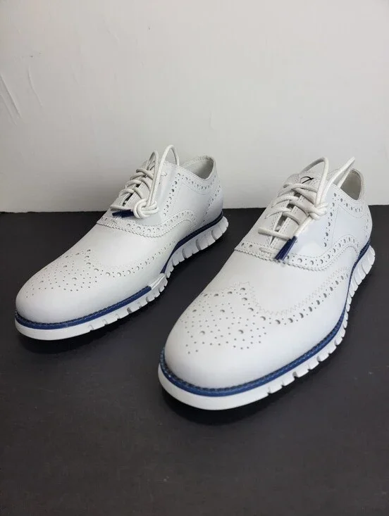 Cole Haan Mens Zerogrand Wingtip Oxford Optic White Dress Shoes Formal New Sz. 9
