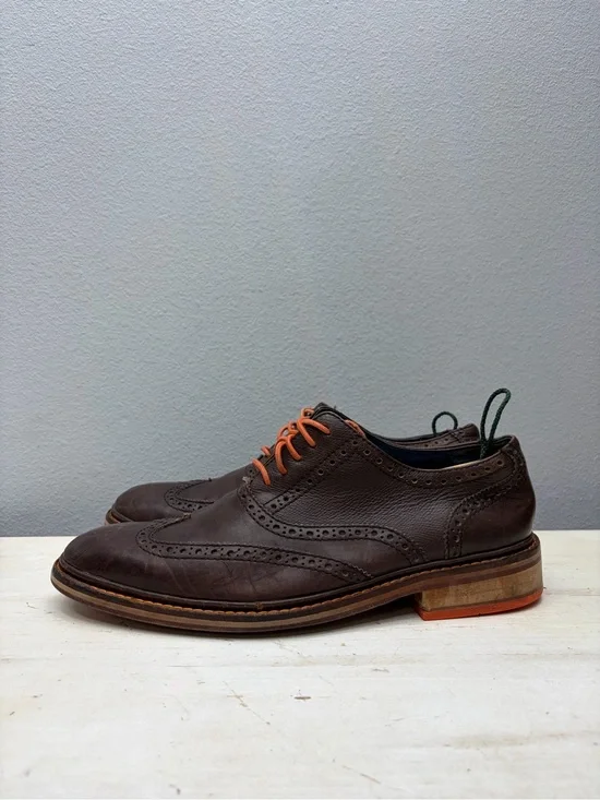 Cole Haan Brown Leather Colton Wingtip Oxford Shoes Size 10
