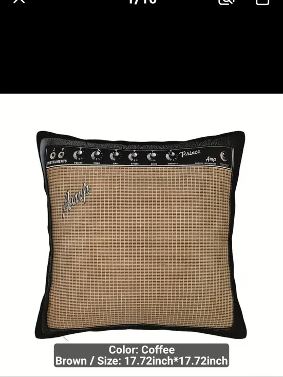 New Decorative Coffee Brown Amp Speaker Pillow Cover 18x18 #1577-565