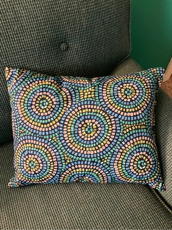 Multicolor Circular Mosaic Decorative Pillow - Home Accents