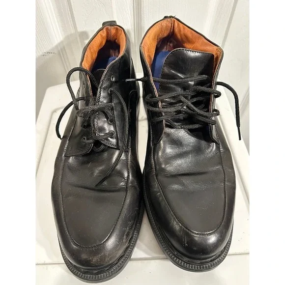 Johnston & Murphy Dress Shoes Men's 11 Black Leather