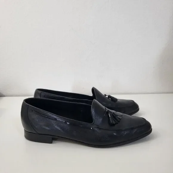 BALLY Black Leather Tassel Loafers Mens 13 EEE Dress Shoes Triple Wide Width