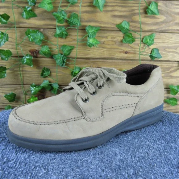 Dr. Scholl's‎ Oscar Men's 10 Tan Leather Lace-Up Casual Shoes Comfort