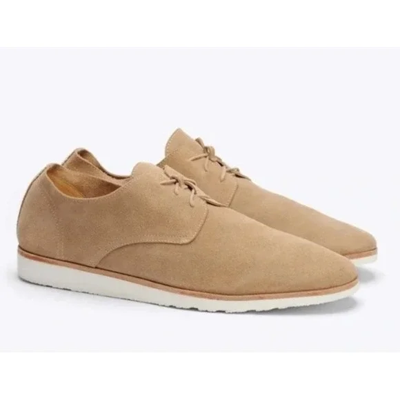 Nisolo Travel Derby Lightweight Collapsible Mens‎ Tan Suede Leather Shoes 11.5