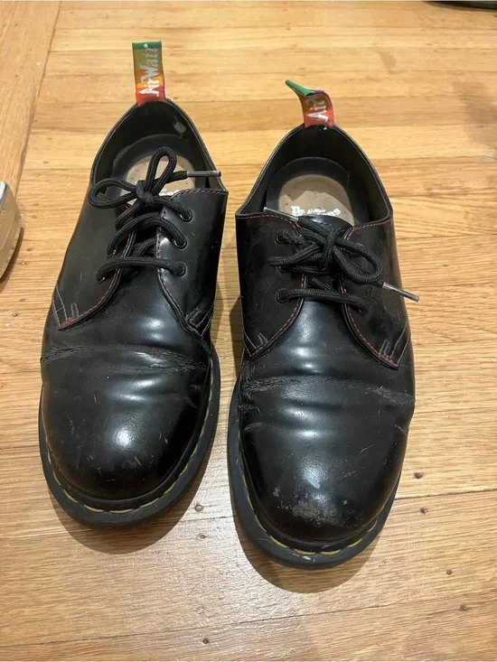 Dr. Martens Black Leather Pride Oxfords