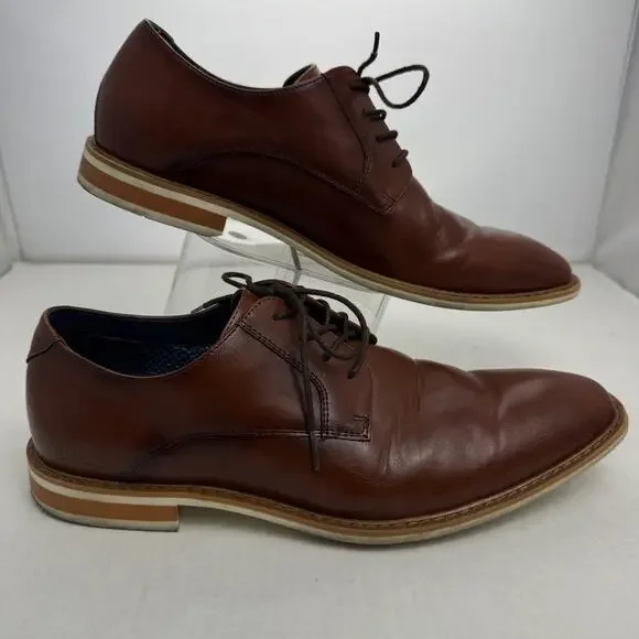 Freeman Phoenix Brown Memory Foam Derby Dress Shoes Oxford Lace Up Men Size 10 M