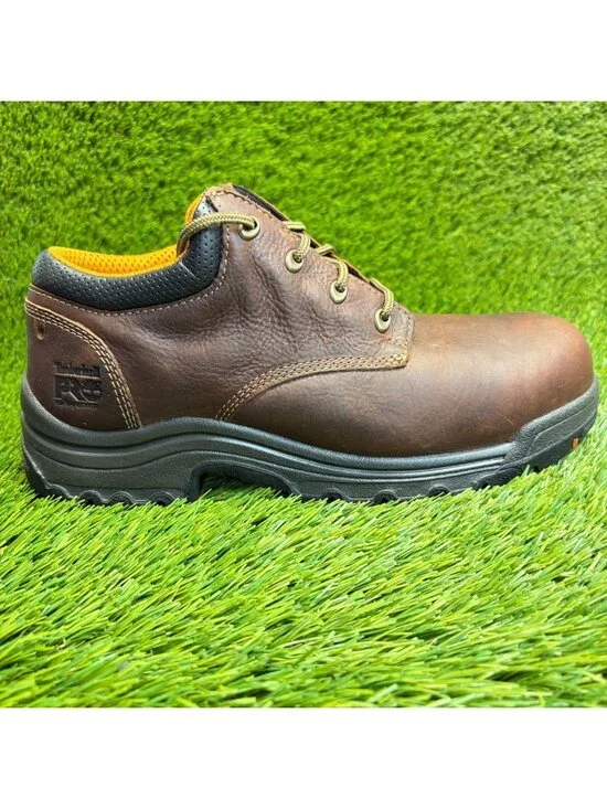 Timberland PRO Titan Mens Size 10.5 Brown Alloy Toe Safety Work Oxford Shoes
