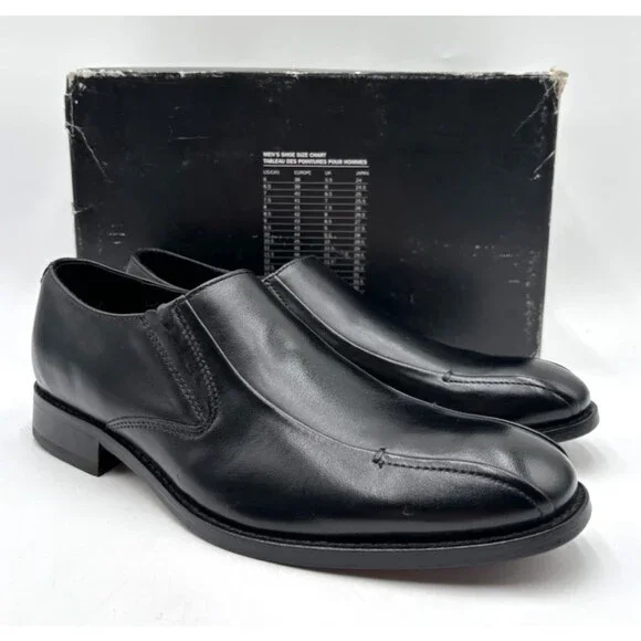 Bostonian HALIDE Men's NEW Leather Oxford Slip-On Shoes Black US Size 7.5