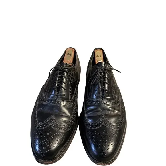 Florsheim Imperial Black Leather Wingtip Oxford Shoes Size 8.5 EEE
