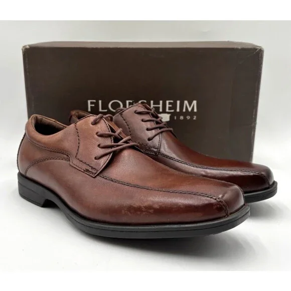 Florsheim REVEAL BIKE COGNAC Men's NEW Leather Oxford Shoe Brown US Size 7.5D