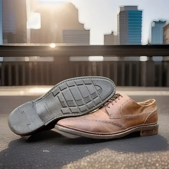 Cole Haan Men's Warren Welt Wingtip Oxford Brown Leather Size 11.5 M