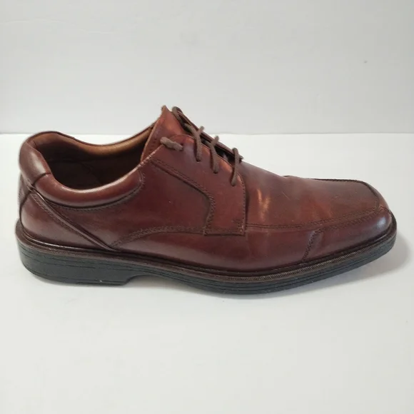 Men's Johnston & Murphy XC4 Sheepskin Leather Oxford Dress Shoes Brown Sz 9.5M