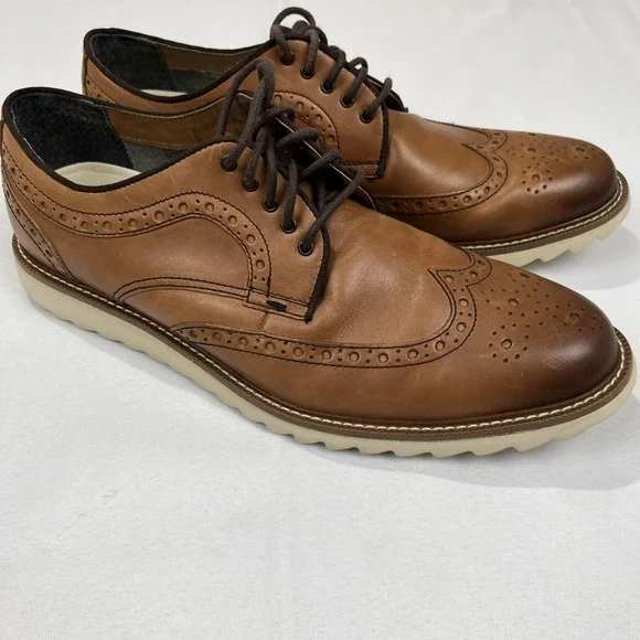 Johnston &‎ Murphy Mens Size 13 Tan Wingtip Casual Shoes 59-42115