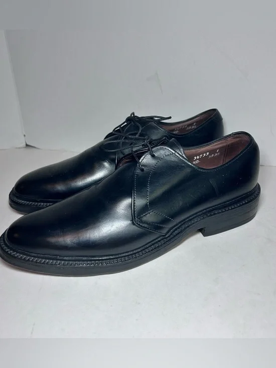 Allan Edmonds Jodox Plain Toe Derby Black Leather Dress Shoes Men’s 7.5 C
