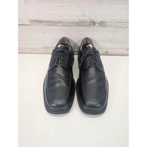 Bostonian Derby‎ Shoes Mens Size 12 Black Leather Square Toe Lace Up Dress