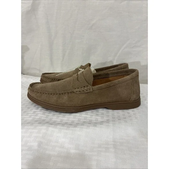 Flagg Ltd Napa Glove Mens Penny Loafers Dress Shoes 8 Slip On Leather Suede