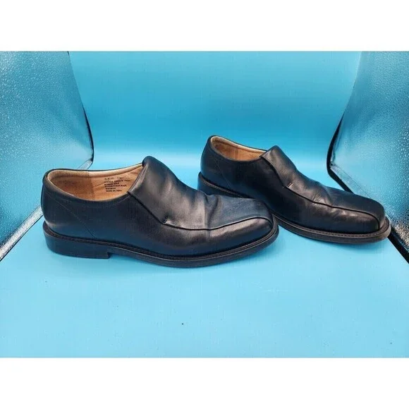 Mens Florsheim Imperial Slip On Dress Shoes Black Leather Size 10M