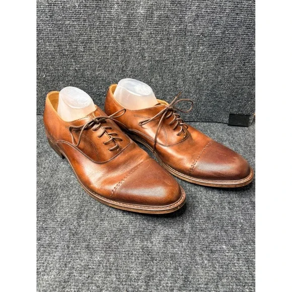 Joseph Abboud Mens Tan Leather Cap Toe Oxford Dress Shoes X250872 Size 13D