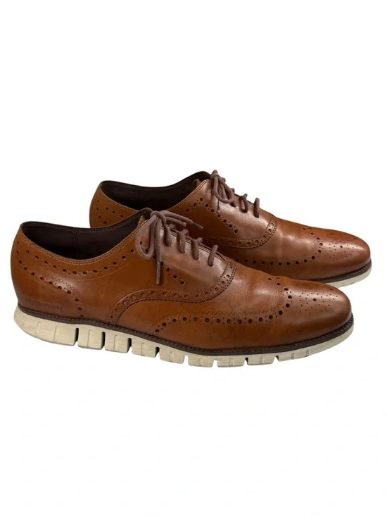 Cole Haan ZerøGrand Brown Leather Wingtip Oxford Dress Shoes Grand.OS Men's 15W