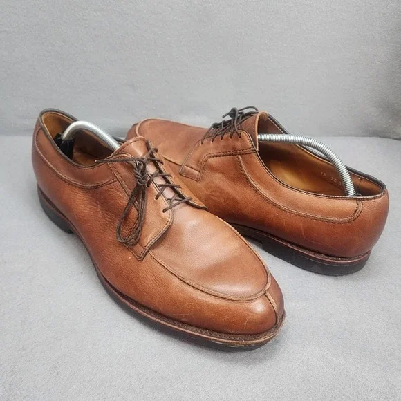 Allen Edmonds Stockbridge Split Toe Derby Brown Leather Mens 13 3E Wide Shoes