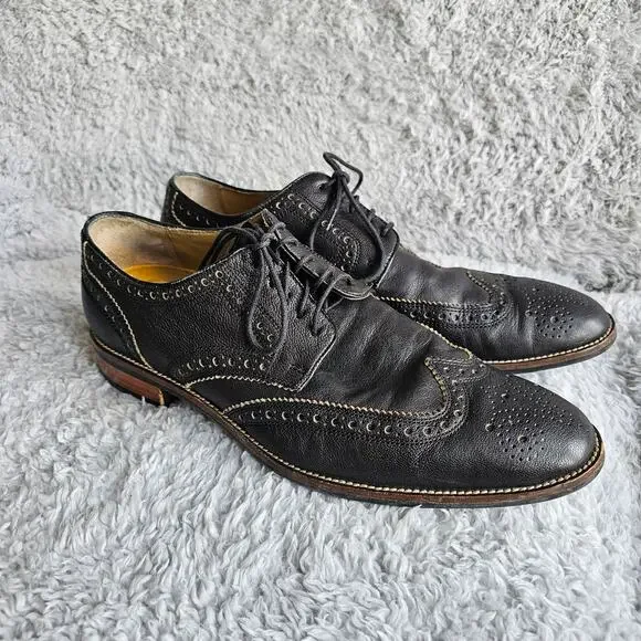 Cole Haan Men's Grand OS Lenox Hill Leather Wingtip Oxford Shoes Size 9.5M Black