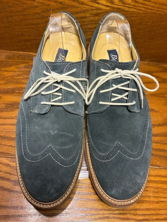 Bass Blue Suede Wingtip Brogue Oxford Shoes Men’s Size 11