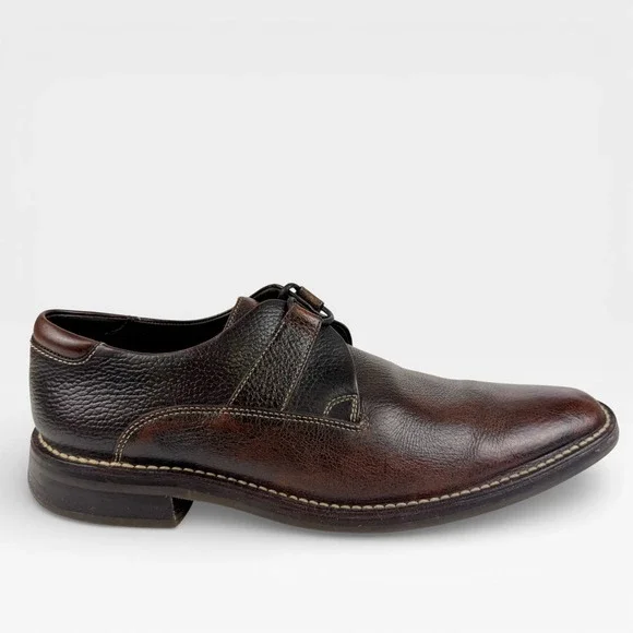 COLE HAAN Brogans‎ Derby Dress Shoes Pebble Grain Leather Brown Mens 10.5