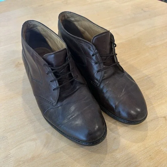 VINTAGE BALLY SHEFFIELD HIGH TOP MEN'S SHOE - BROWN size 11M
