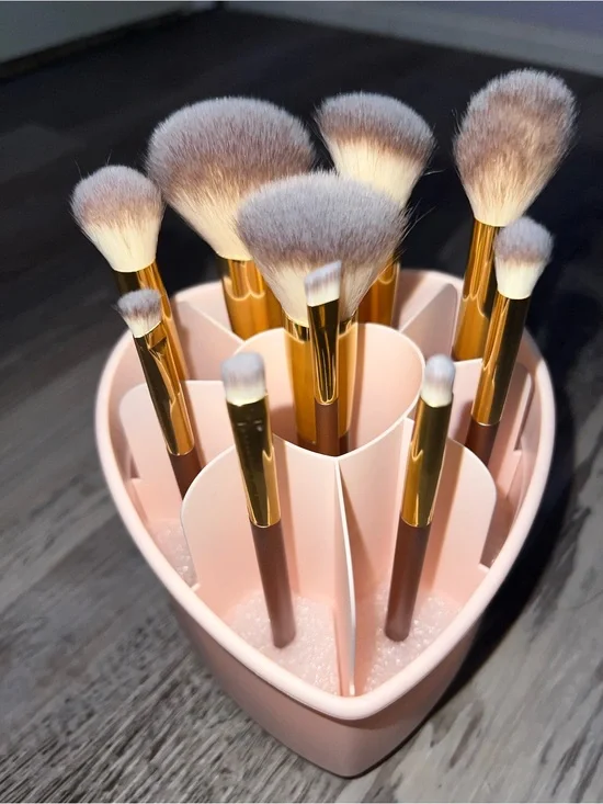 Light Pink Makeup Organizer & Brush Set