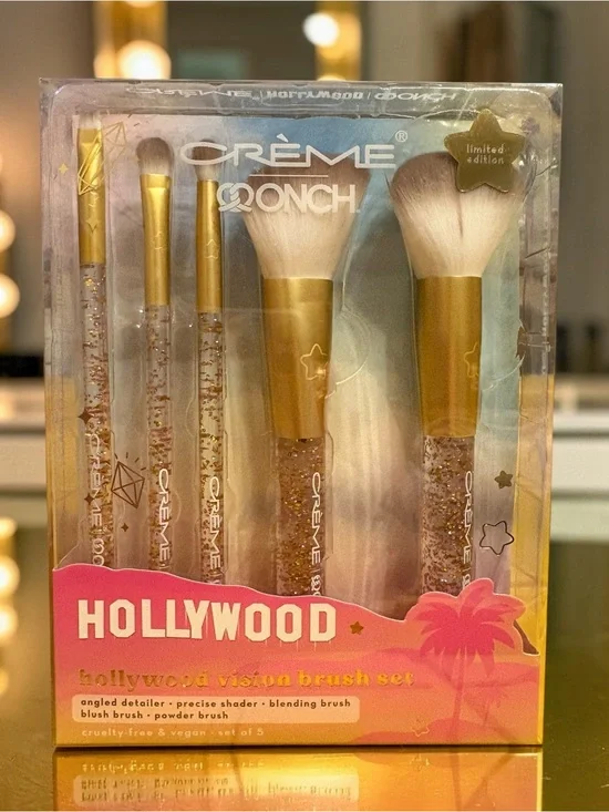 Hollywood Vision Brush Set - Rose Gold Glitter Handles