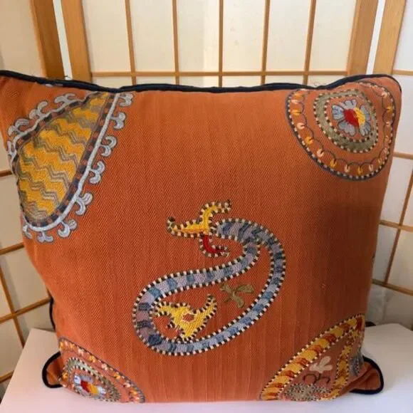 Embroidered Paisley Throw Pillow 20x20 $10 Stamford
