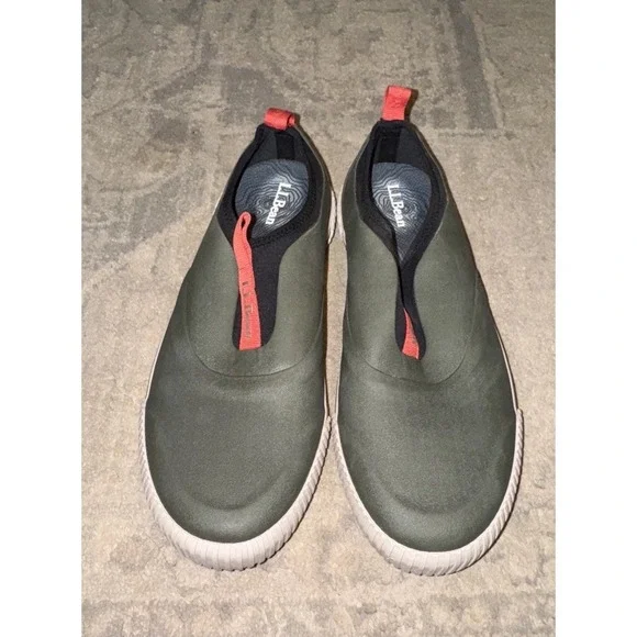 LL Bean Mens Sz 8.5 Wellie‎ Sport Water Shoes Slip-On Green 515788