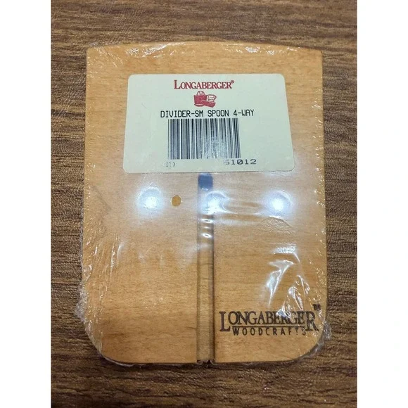 Longaberger Woodcrafts Small Spoon Basket Divider 4-Way Wood 51012 New