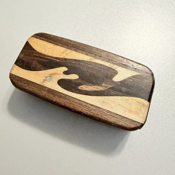 Heartwood Creations Wave Marquetry Secret Box Custom Wooden Jewelry Box