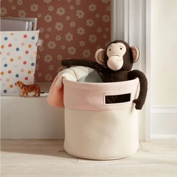 Pillowfort Cylinder Color Block Bin