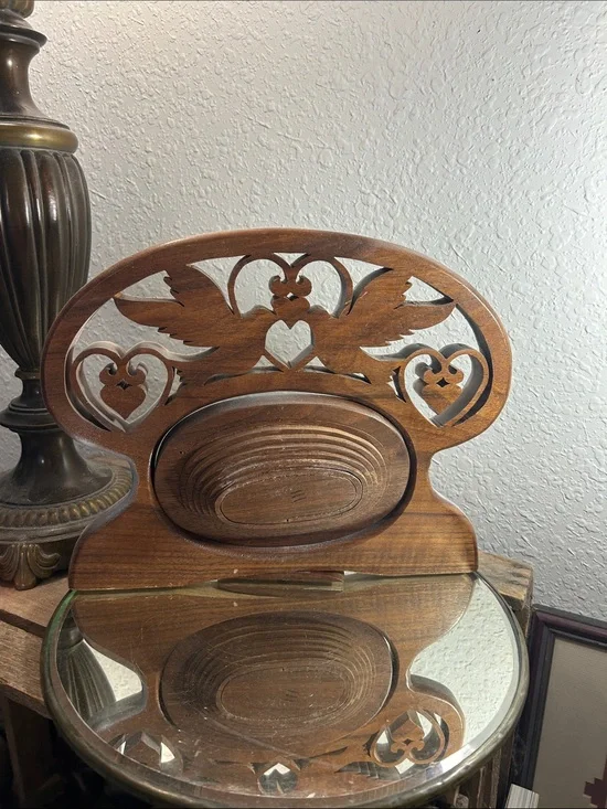Carved Wooden trivet with doves Nature Core, Cottage Core, craft core, folk art