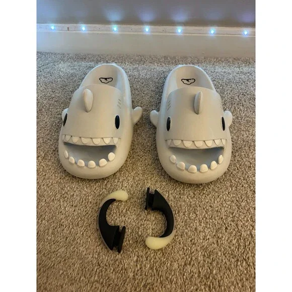 Official Cloud Sharks Slides Off-White Men 10-11 Glow Anglerfish Fin Mod