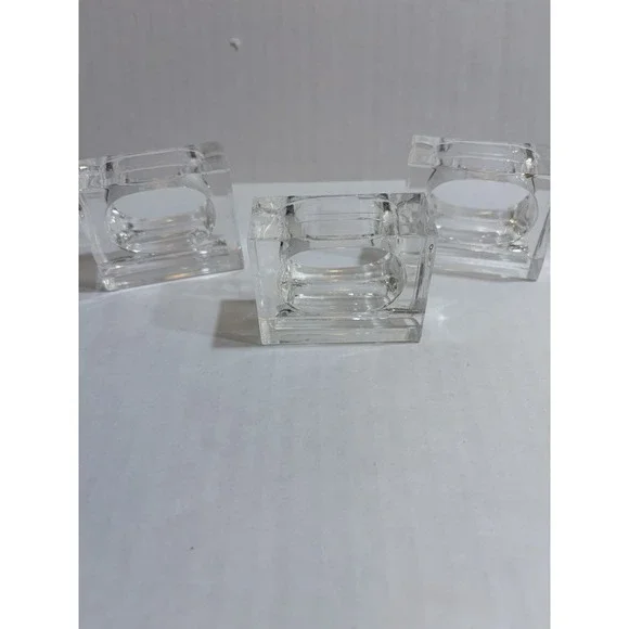 Set of 3 Vintage Lucite acrylic Napkin Rings