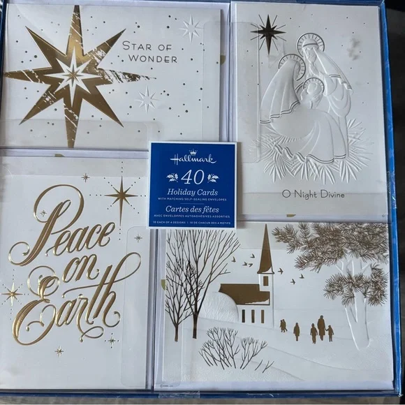 Hallmark Gold and White Holiday Cards