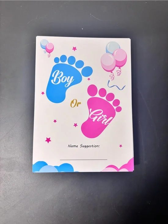 Gender Reveal Party Games - Pink & Blue Footprint Design
