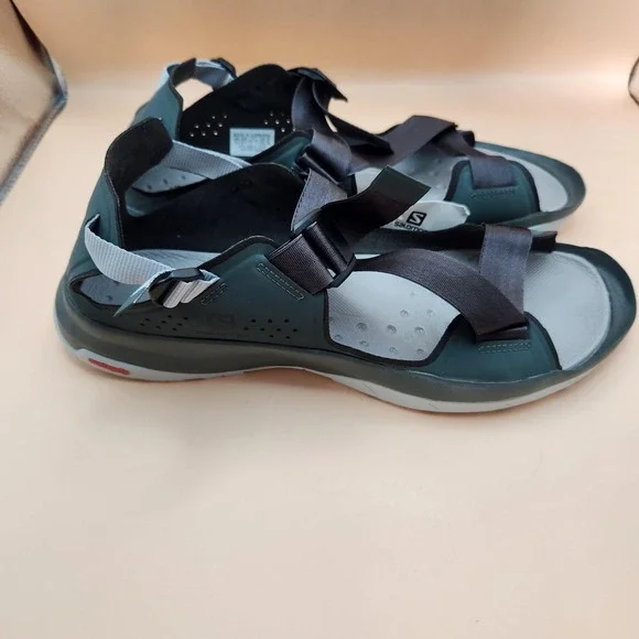 Salomon Tech Sandal Mens Size 11 Gray Outdoor Hiking Adjustable Strap Sandals